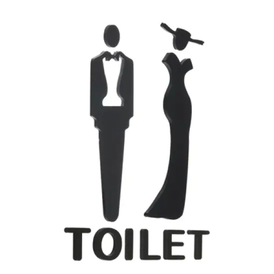 Unique Bargains Acrylic Self-Adhesive Decor Home Door Bathroom Sign 1 Pair image {2}