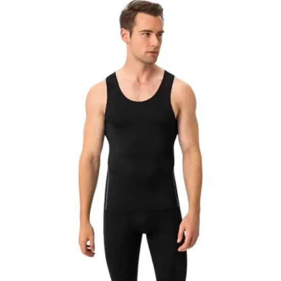 Anna-Kaci Active Men's Compression Tank Top with Scoop Neck Design and Slimming Body Shaper Fit image {3}