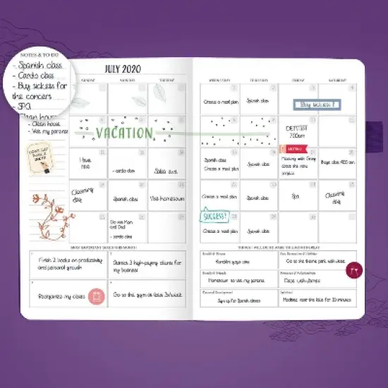Undated Planner Weekly 5.5"x8" Purple - Legend Planner image {3}