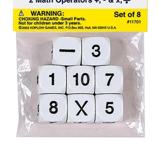 Koplow Games Whole Number Dice Set, 8 Per Pack, 6 Packs image {2}