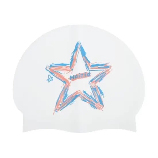 Unique Bargains Silicone Star Pattern Swim Cap 1 Pc image {8}