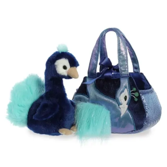 Aurora Fancy Pals 7" Mora Peacock Pet Blue Carrier Stuffed Animal image {2}