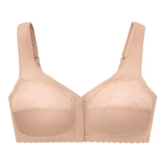 Glamorise Womens MagicLift Front-Closure Support Wirefree Bra 1200 Blush image {3}