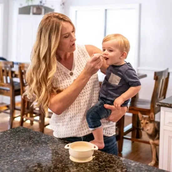 Lulyboo 3pcs Silicone Packable Bowl & Spoon Set - White image {2}