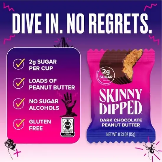 SkinnyDipped Dark Chocolate Peanut Butter Cups Halloween Candy Box - 10.6oz/20ct image {3}