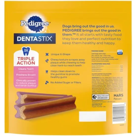 Pedigree Dentastix Dual Flavor Bacon and Chicken Large Adult Dog Treats -&nbsp; 32ct/1.47lbs image {2}