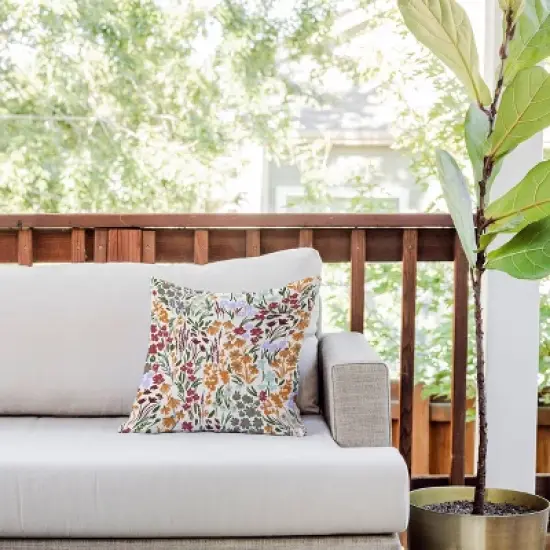 Deny Designs Marta Barragan Camarasa Spring Flowery Meadow Square Outdoor Throw Pillow image {1}