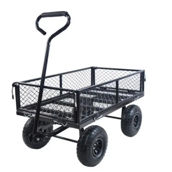 Wagon Garden Cart with 180-degree Steering Range Handle image {14}
