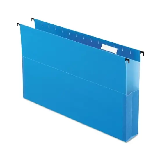 Pendaflex SureHook Reinforced Extra-Capacity Hanging Box File, 1 Section, 2" Capacity, Legal Size, 1/5-Cut Tabs, Blue, 25/Box image {7}