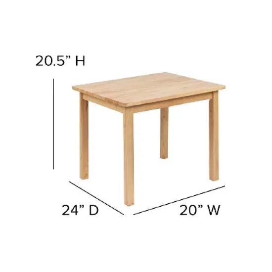Emma and Oliver Kids 3 Piece Solid Hardwood Table and Chair Set for Playroom, Kitchen image {12}