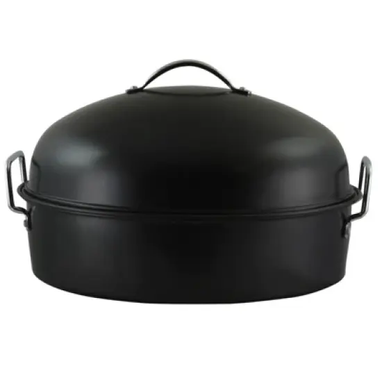 Gibson Home Kenmar High Dome Oval Roaster Set in Black image {4}