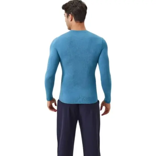 Anna-Kaci Active Men's Long Sleeve Performance Shirt with Seamless Stretch Fabric and Crew Neck Design image {2}