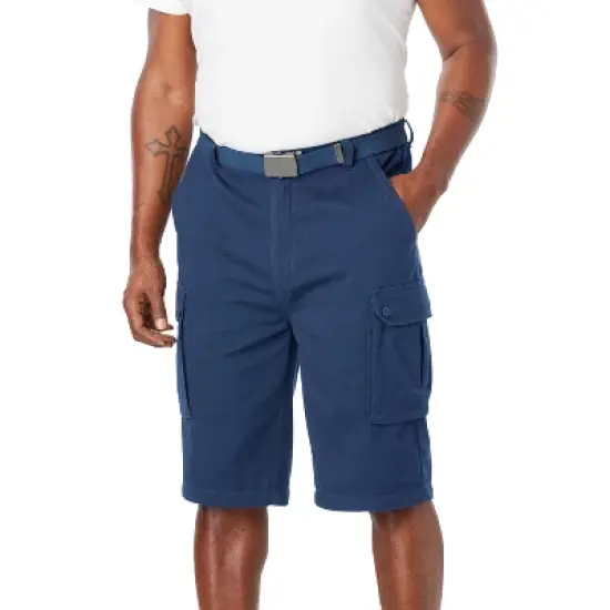 KingSize Men's Big & Tall 12" Side Elastic Cargo Short with Twill Belt image {8}