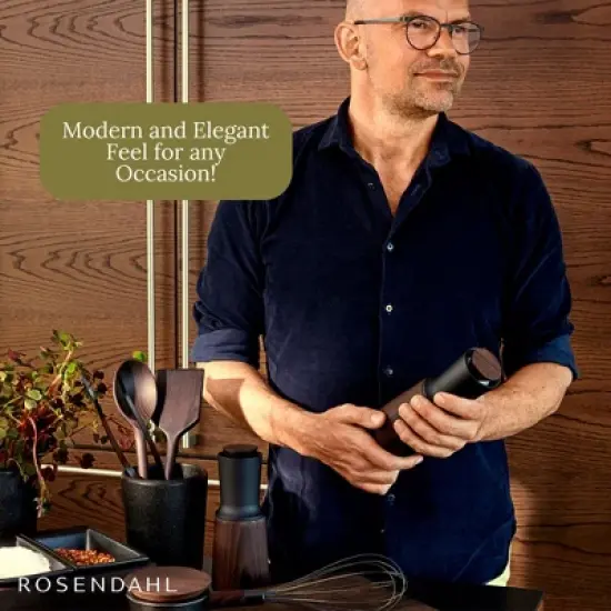 Rosendahl R&Aring; Multipurpose Grinder - Classic Black 7.9 in. Height with Ceramic Grinding Top, Nordic Inspired for Salt & Pepper, Multi-Function Grinder image {5}