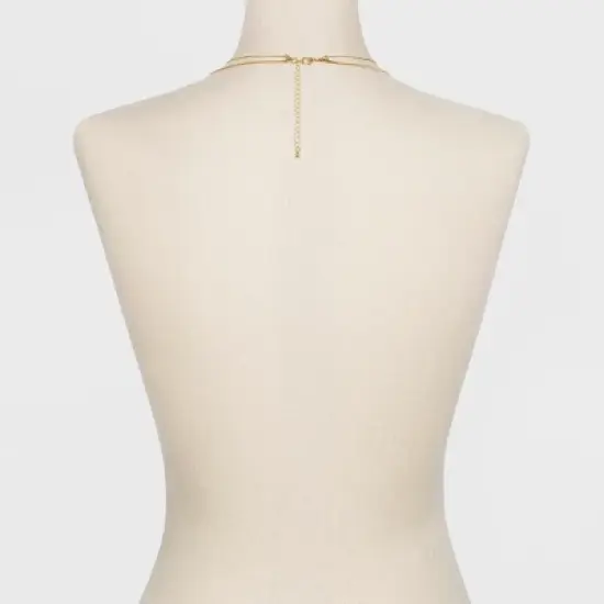 Short and Long Layered Pendant Necklace - A New Day&trade; Gold image {2}