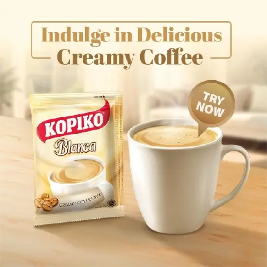 Kopiko Blanca Instant Creamy Coffee 3-in-1 Authentic Indonesian Volcanic Coffee with Brown Sugar 31.7 Oz. (30 G.X 30 Sachets) Pack of 2 image {2}