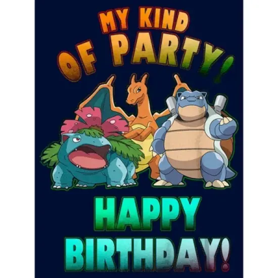 Boy's Pokemon My Kind of Party Happy Birthday T-Shirt image {1}