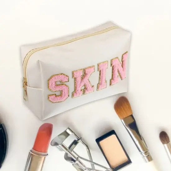 Unique Bargains Patch Small Makeup Bag Alphabet Pattern Toiletry Bag Travel Cosmetic Organizer for Women Daily Use image {4}