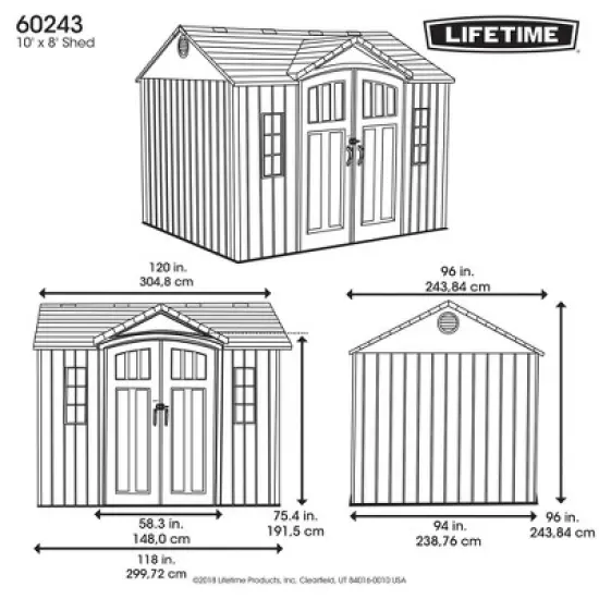 Lifetime 10 Ft. x 8 Ft. Outdoor Storage Shed (60243) image {6}
