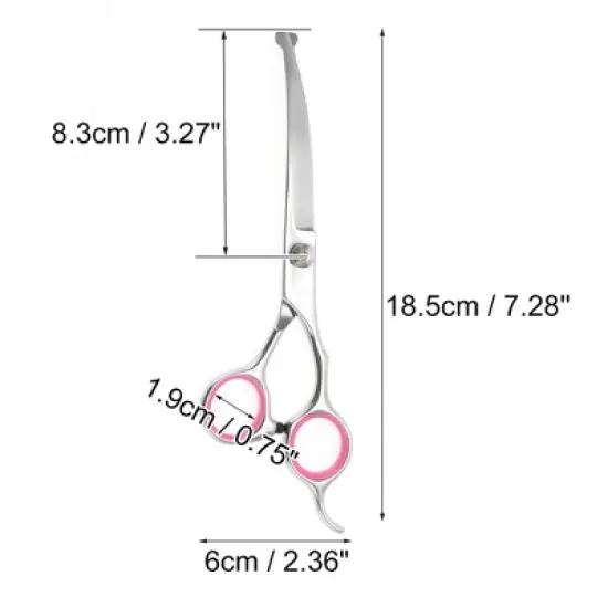 Unique Bargains Round Head Dog Grooming Scissors 6 Inches Silver Tone Pink 1 Pc image {1}