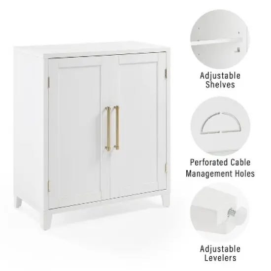 Crosley 36" Roarke Stackable Kitchen Pantry Storage Cabinet White image {4}
