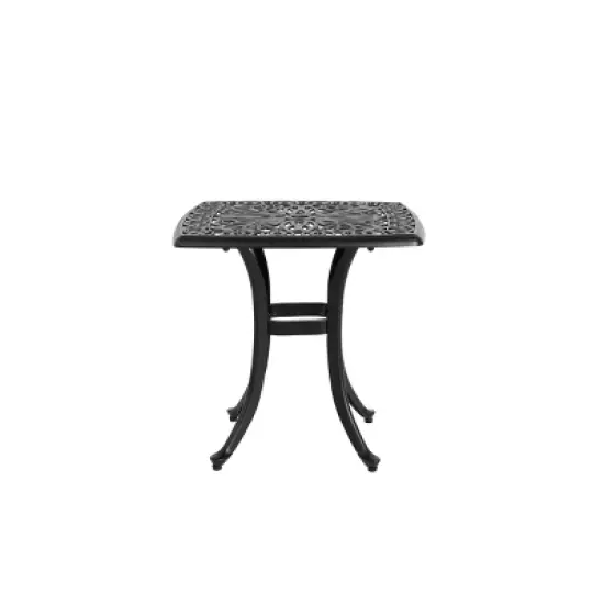 3 Piece Patio Seating Set, Aluminum Patio Accent Chairs Set Of 2 With Umbrella Hole And Cushion,Square Metal Bistro Table Set -Maison Boucle image {5}