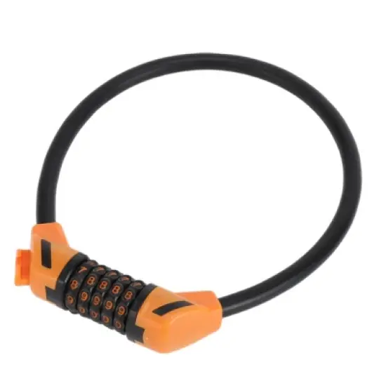 Unique Bargains Bicycle Padlock Cable Spiral Lock 5 Digit Resettable Bike Cable Lock Orange image {6}