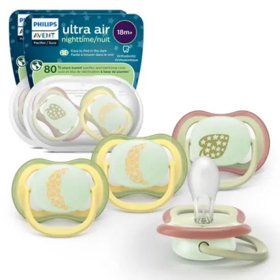 Philips Avent Ultra Air Pacifiers 18m+ - Star Leaf/Leopard Moon Night - 4pk image {7}