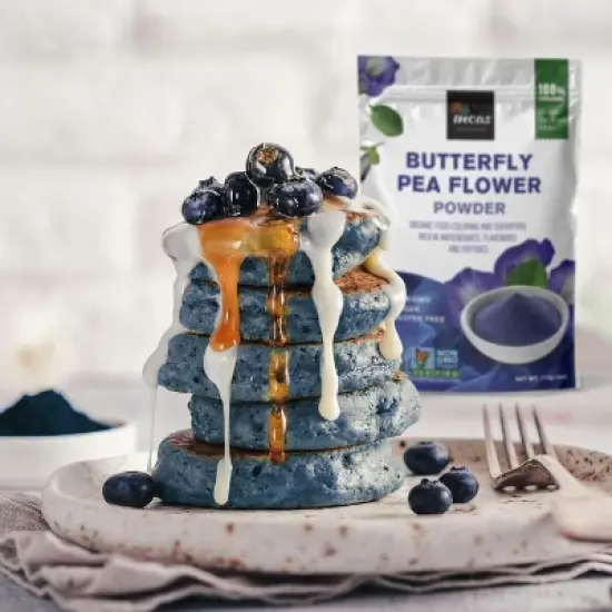 INCAS 100% USDA Organic Butterfly Pea Flower Powder - 4 Ounce | Organic Blue Matcha Tea image {2}