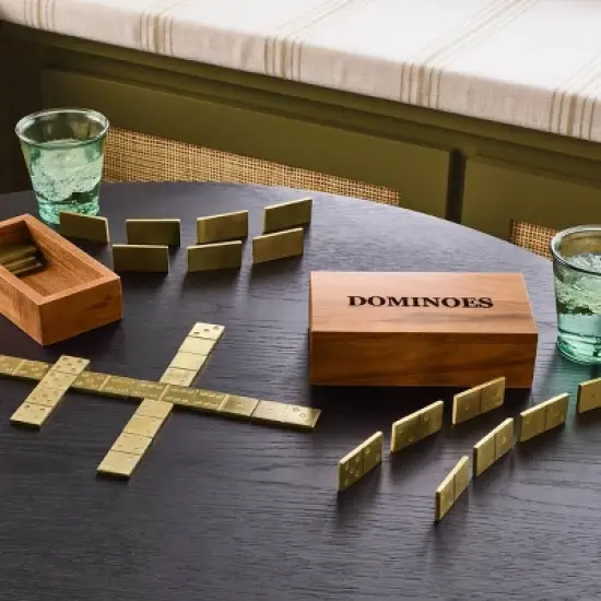 Wood and Brass Dominoes - Hearth & Hand&trade; with Magnolia image {1}