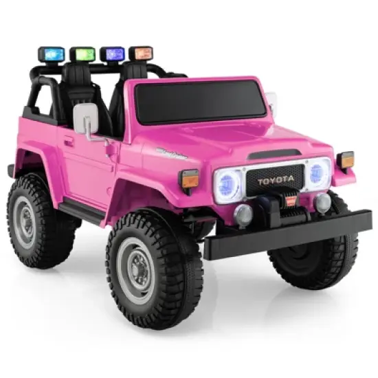 Costway 12V Licensed Toyota FJ40 RC 2 Seater Ride On Truck Car w/ Laser Light & Music RC w/ Laser Light & Music image {10}