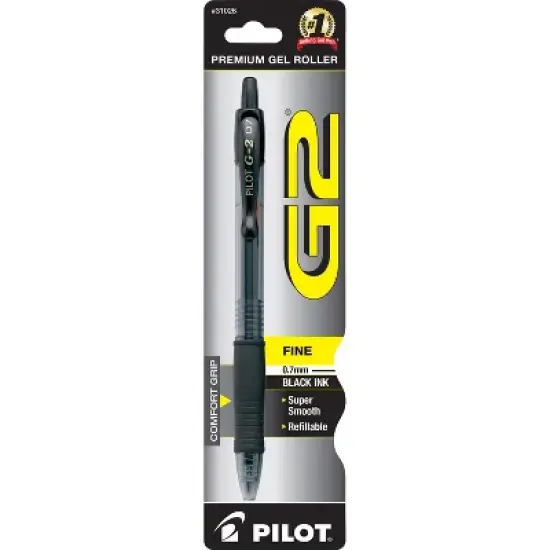 Pilot G2 Gel Pen Retractable Fine Point Black 31026 image {1}