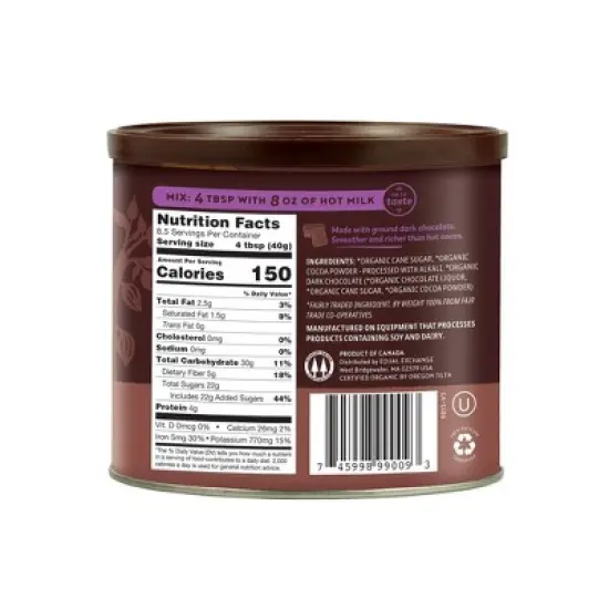 Equal Exchange Organic Dark Hot Chocolate - 12oz image {2}