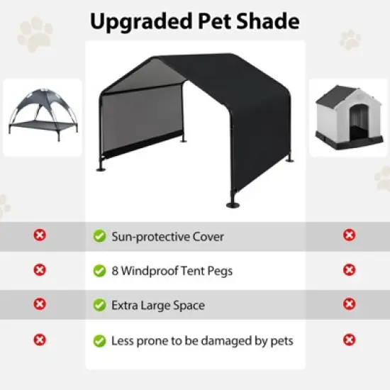 Costway Outdoor Dog Shade Shelter for Small Medium Large Breeds Pet House with Metal Frame image {8}