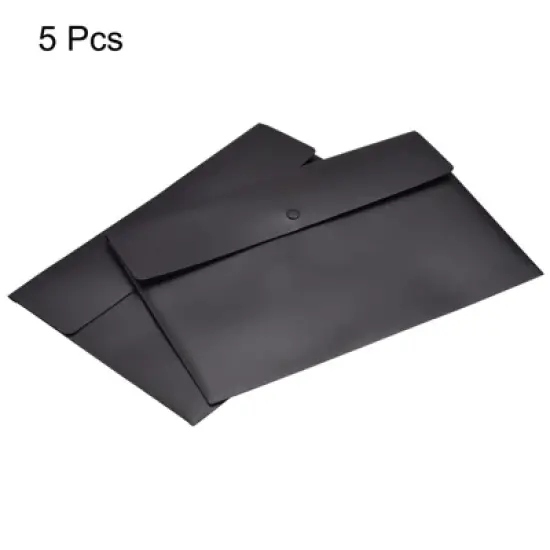 Unique Bargains A4 Envelope Home Office File Folder Pockets with Snap Button 5 Pcs image {3}