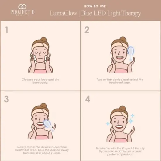 Project E Beauty LumaGlow Blue Light Therapy For Acne | Acne Light Therapy For Face | Blue Light Acne Treatment Device | Spot Scars Remove | Facial image {7}
