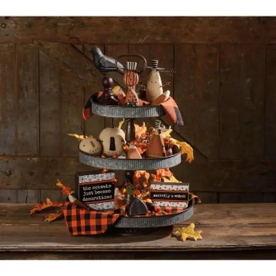 Primitives by Kathy Chunky Candy Corn Man Wood Sitter Halloween Figurine Decoration image {3}