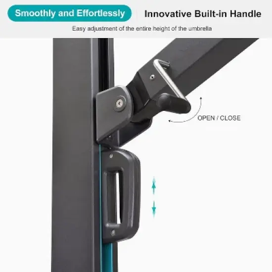 PURPLE LEAF Rectangle Patio Umbrella with Base Outdoor Cantilever Offset Umbrella with 360-degree Rotation for Garden Deck Backyard Pool image {6}