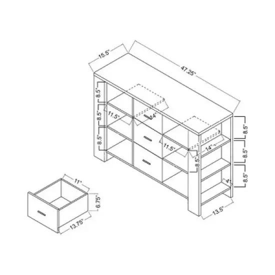 Inger Modern Buffet w/Side Shelves Espresso - HOMES: Inside + Out image {4}