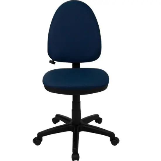 Flash Furniture Mid-Back Navy Blue Fabric Multifunction Swivel Ergonomic Task Office Chair with Adjustable Lumbar Support image {3}