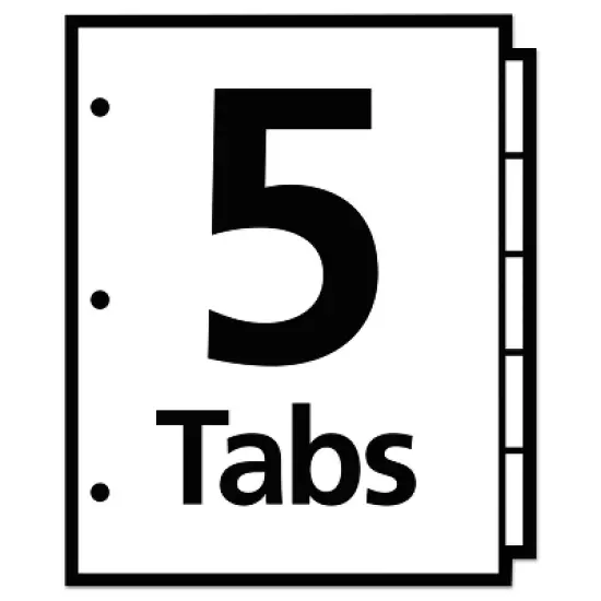 Avery Index Maker Print & Apply Clear Label Sheet Protector Dividers 5-Tab Letter 75500 image {1}