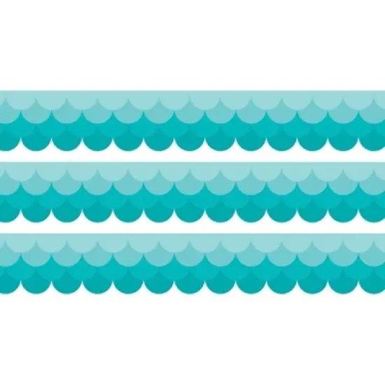 Creative Teaching Press&reg; Painted Palette Ombre Turquoise Scallops EZ Border, 48 Feet Per Pack, 3 Packs image {3}