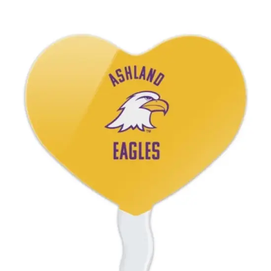 Ashland University Eagles Logo Heart Love Cupcake Picks Toppers Decoration Set of 6 image {1}