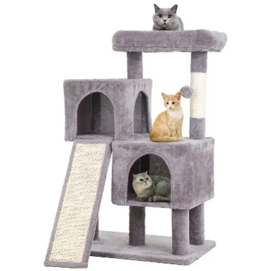 BestMassage Cat Tree 36 Inch Cat Tower Multi-Level Cat Activity Center with Spacious Condos Scratching Posts and Ramp for Indoor Cats image {8}