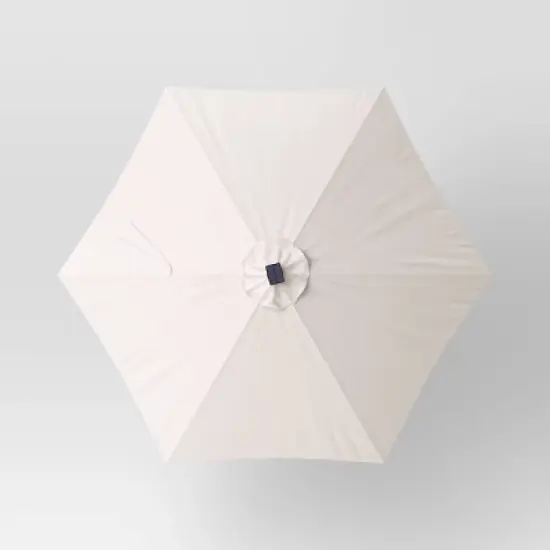 8' Round Solid Solar Outdoor Patio Market Umbrella with Black Pole - Threshold&trade; image {3}