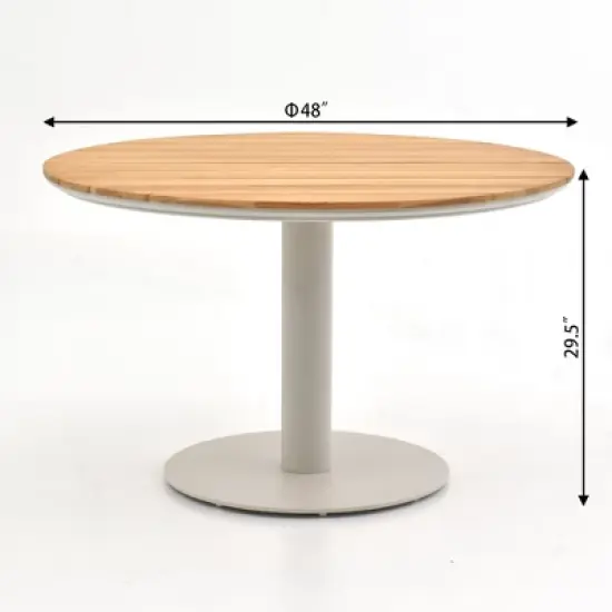 Decksplore 5 Piece Patio Dining Table Set Dining Furniture ALU Small Round Outdoor Table and 4 Chairs with cushion for Kitchen image {3}