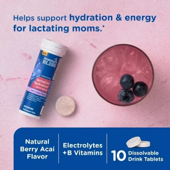 Mommy's Bliss Lactation Hydration Drink Tablets - Berry Acai - 10ct image {1}