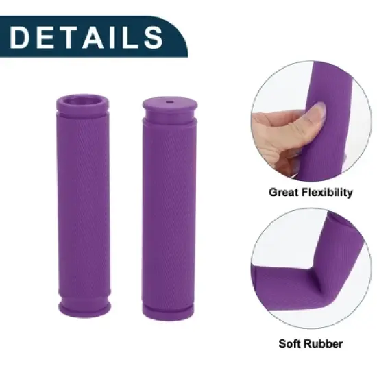 Unique Bargains Bike Handlebar Grips Covers 4.92" Purple 1 Pair image {2}