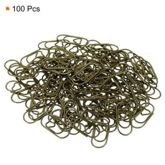 Unique Bargains Heart-Shaped Cute Decorative Fun Clips Bookmarks Paper Clip 100 Pcs image {2}