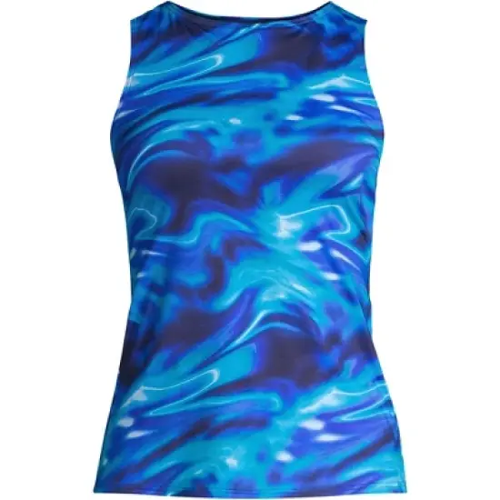 Lands' End Women's High Neck UPF 50 Modest Tankini Top Swimsuit image {6}